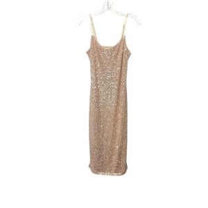 BB Dakota Champagne Rose Sequin Sleeveless Dress